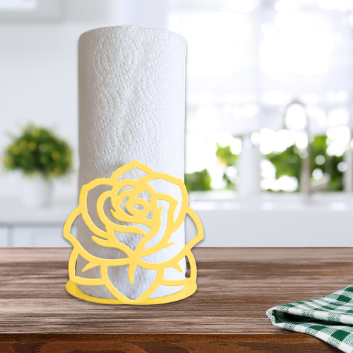 Metal Rose Paper Towel Holder