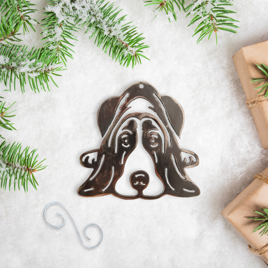 Metal Basset Hound Ornament