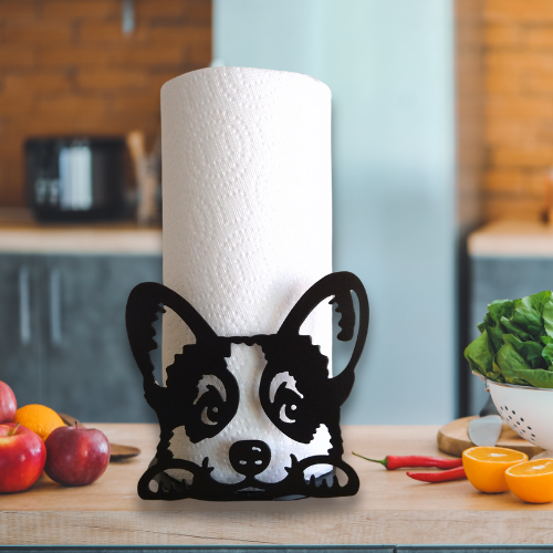 Metal Corgi Paper Towel Holder