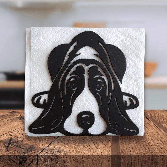 Metal Basset Hound Napkin Holder or Mail Organizer image 0