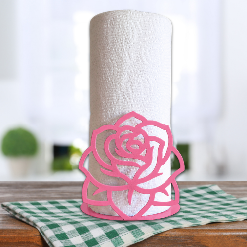 Metal Rose Paper Towel Holder