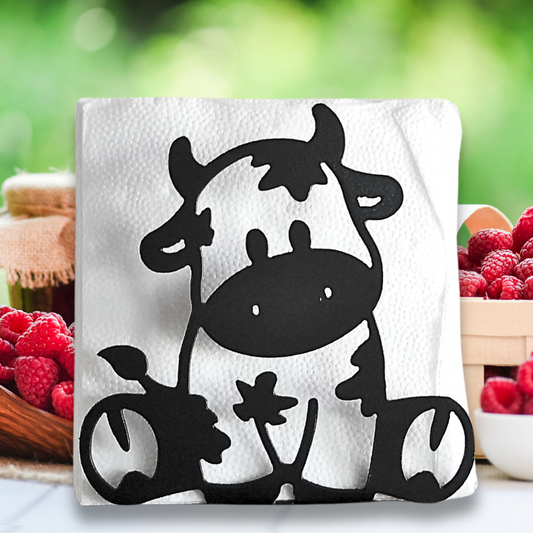 Metal Dairy Cow Napkin Holder
