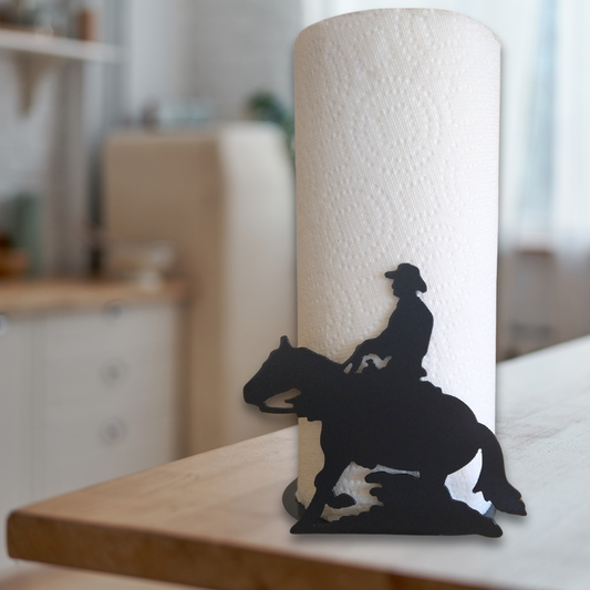 Metal Reining Horse - Sliding Paper Towel Holder image 0