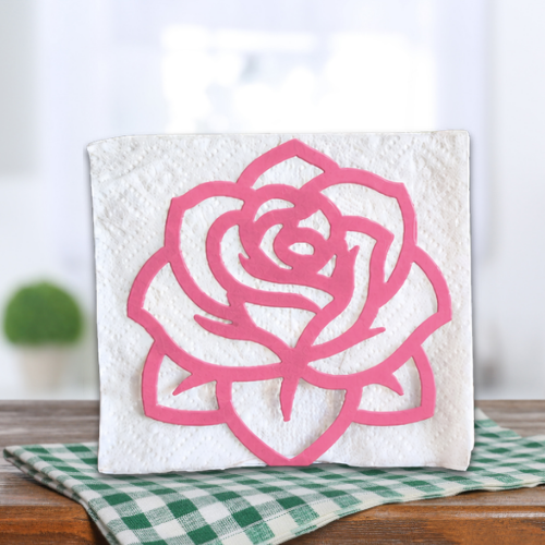 Metal Rose Napkin Holder