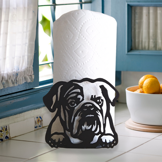 Metal English Bulldog Paper Towel Holder image 0