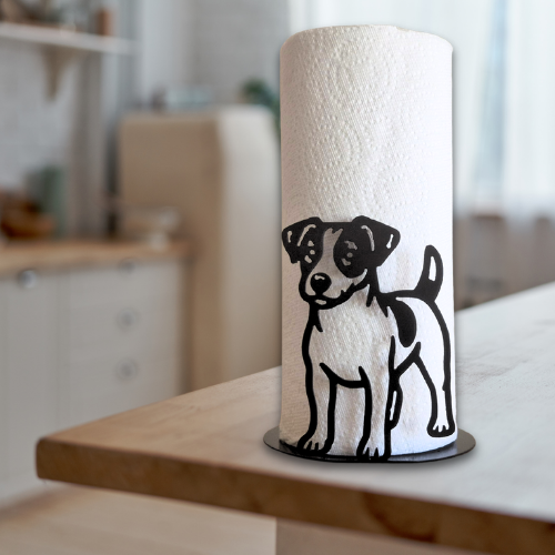 Metal Jack Russell Terrier Paper Towel Holder