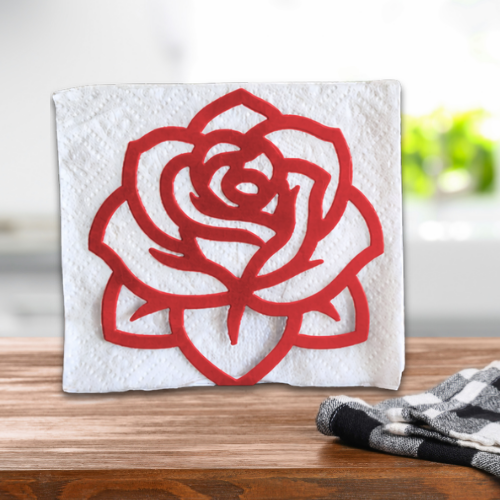 Metal Rose Napkin Holder
