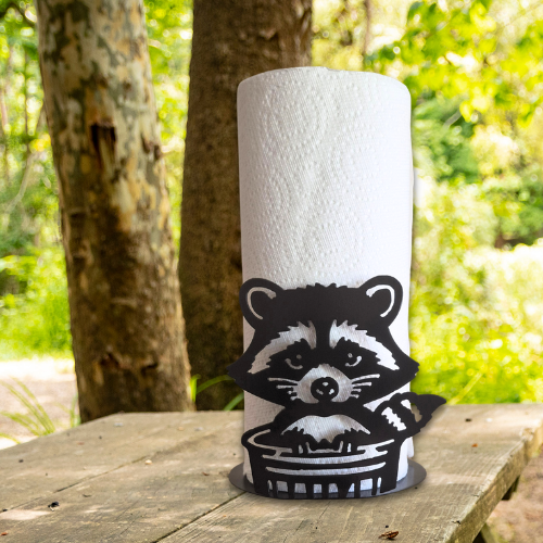 Metal Raccoon Paper Towel Holder