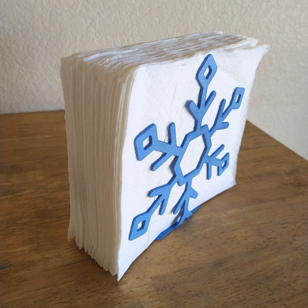 Metal Blue Snowflake Napkin Holder or Mail Organizer image 1