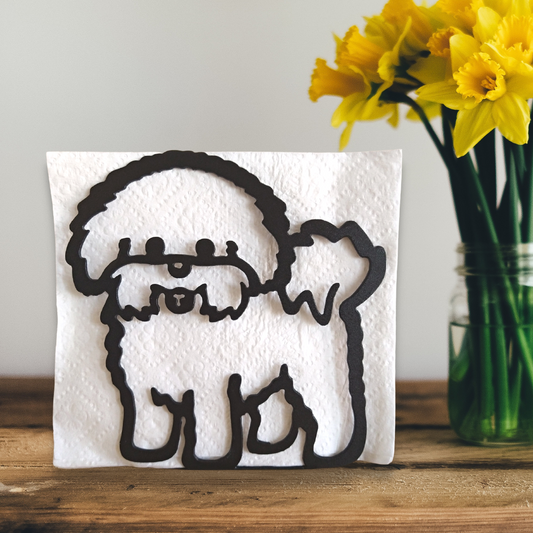 Metal Bichon Napkin Holder or Mail Organizer image 0