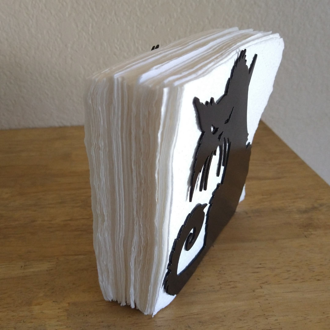 Metal Black Scaredy Cat Napkin Holder or Mail Organizer image 1