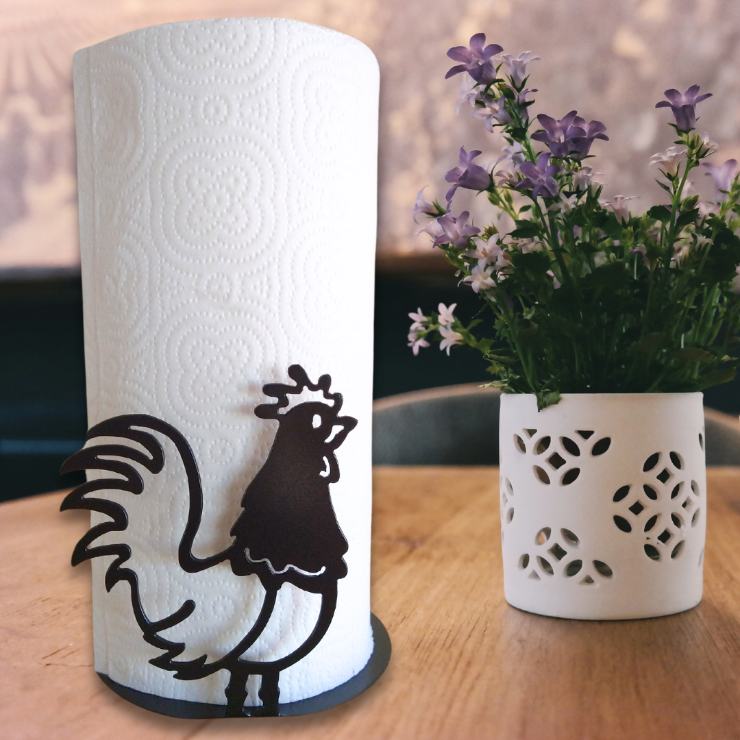 Metal Rooster Paper Towel Holder image 0