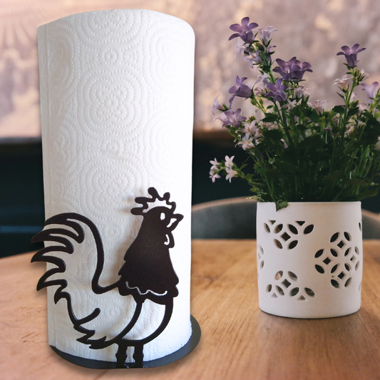 Metal Rooster Paper Towel Holder image 0