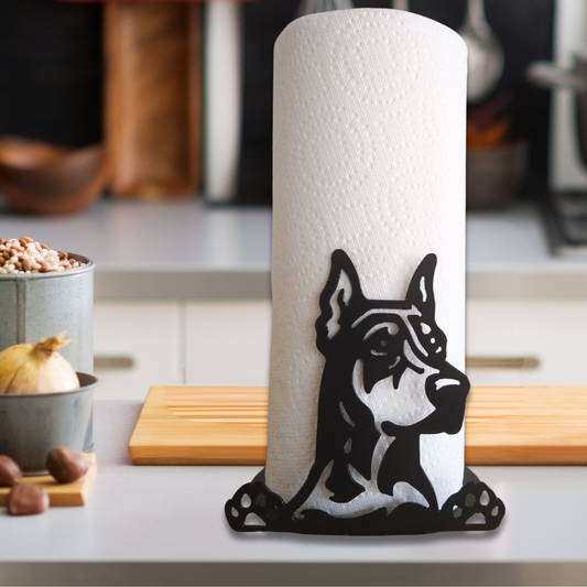 Metal Doberman Paper Towel Holder image 0