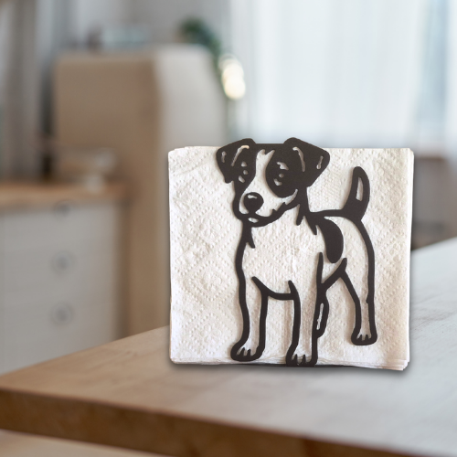 Metal Jack Russell Terrier Napkin Holder