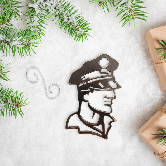 Metal Police Officer Ornament