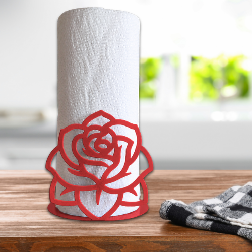 Metal Rose Paper Towel Holder