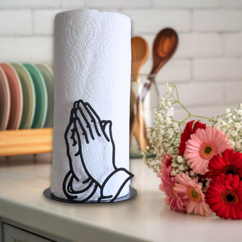 Metal Praying Hands Paper Towel Holder