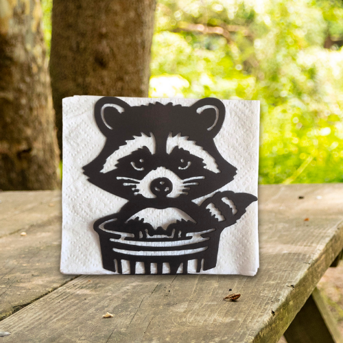 Metal Raccoon Napkin Holder