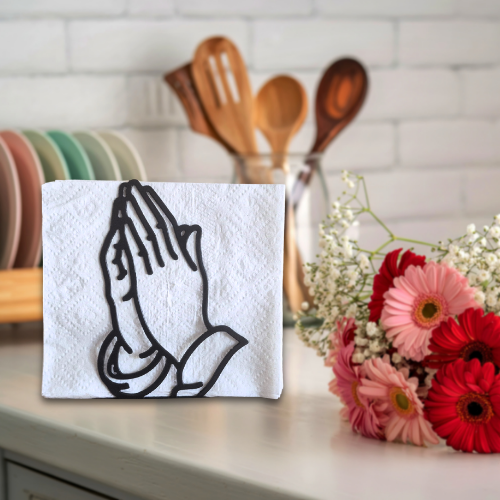 Metal Praying Hands Napkin Holder