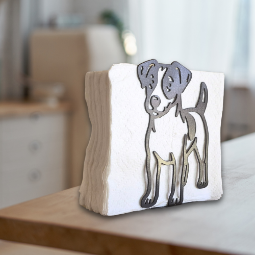Metal Jack Russell Terrier Napkin Holder