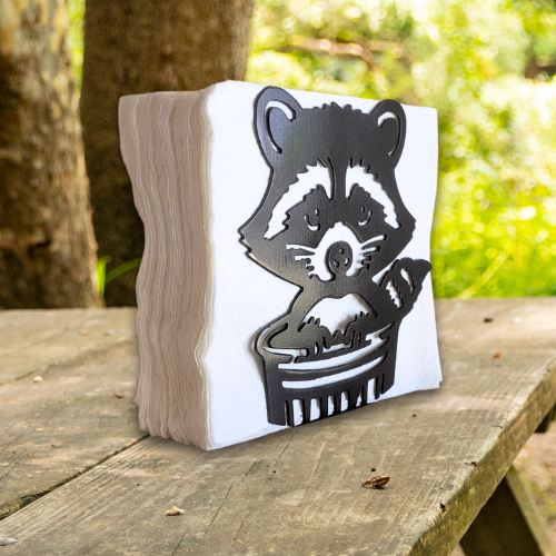 Metal Raccoon Napkin Holder