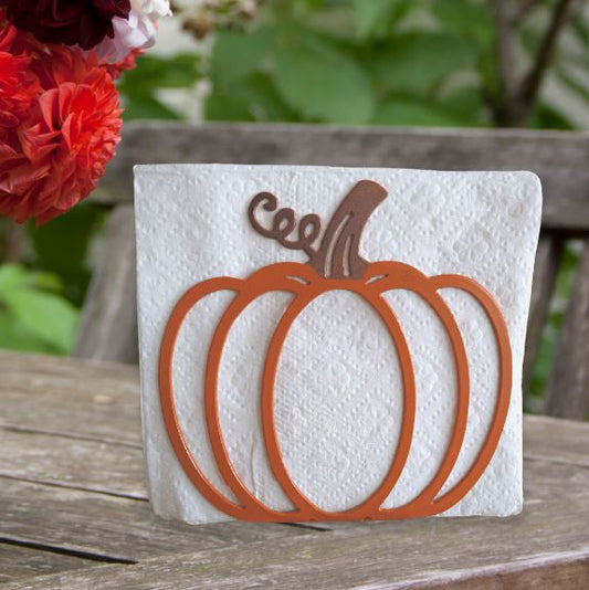 Metal Pumpkin Napkin Holder or Mail Organizer image 0