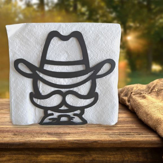 Metal Cowboy Napkin Holder or Mail Organizer image 0