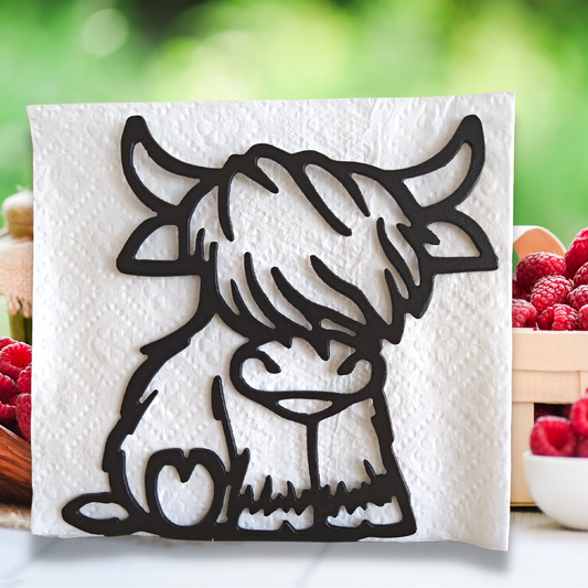 Metal Highland Cow Napkin Holder or Mail Organizer image 0