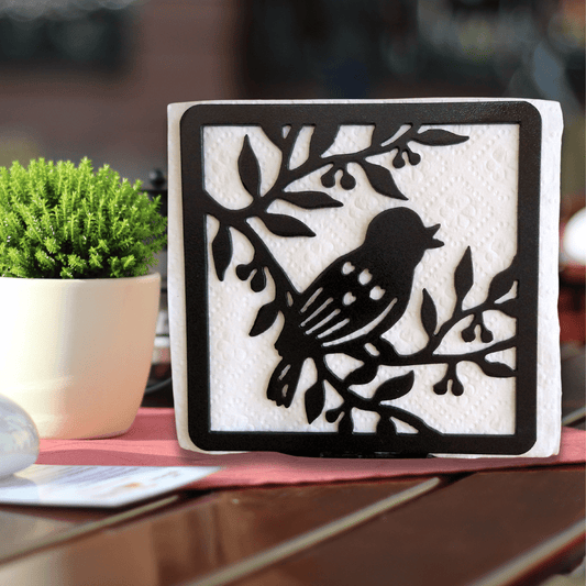 Metal Bird on a Branch Napkin Holder or Mail Organizer image 0