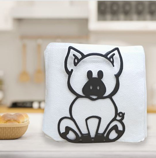 Metal Pig Napkin Holder or Mail Organizer image 0