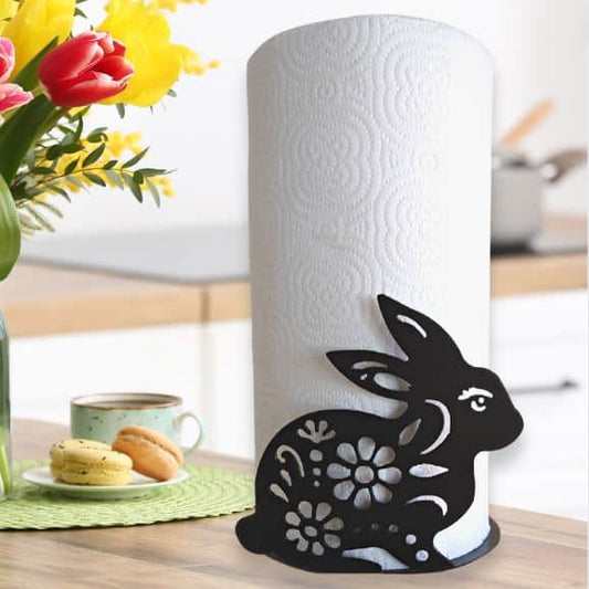 Metal Floral Bunny Paper Towel Holder image 0