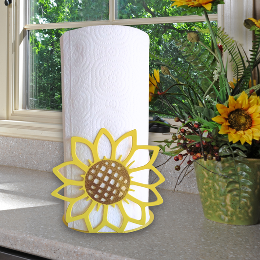 Metal Sunflower Paper Towel Holder image 0