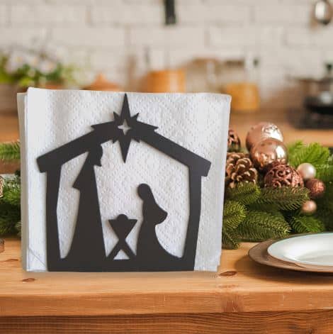 Metal Nativity Napkin Holder or Mail Organizer image 0
