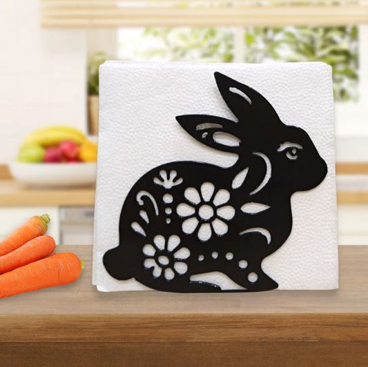 Metal Floral Bunny Napkin Holder or Mail Organizer image 0