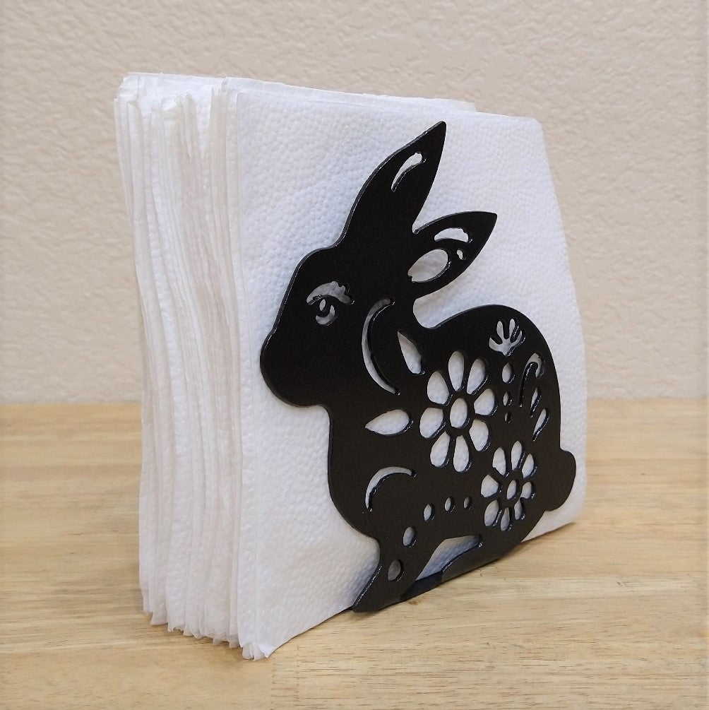 Metal Floral Bunny Napkin Holder or Mail Organizer image 1