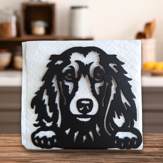 Metal Dachshund (Long-Hair) Napkin Holder or Mail Organizer image 0
