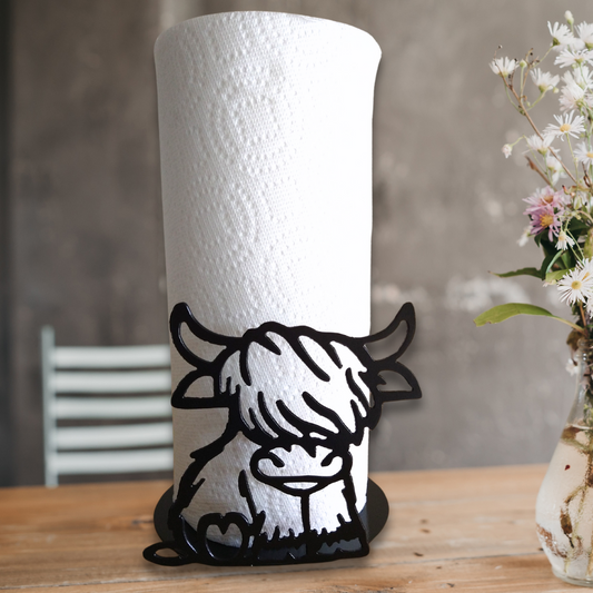 Metal Highland Cow Paper Towel Holder image 0
